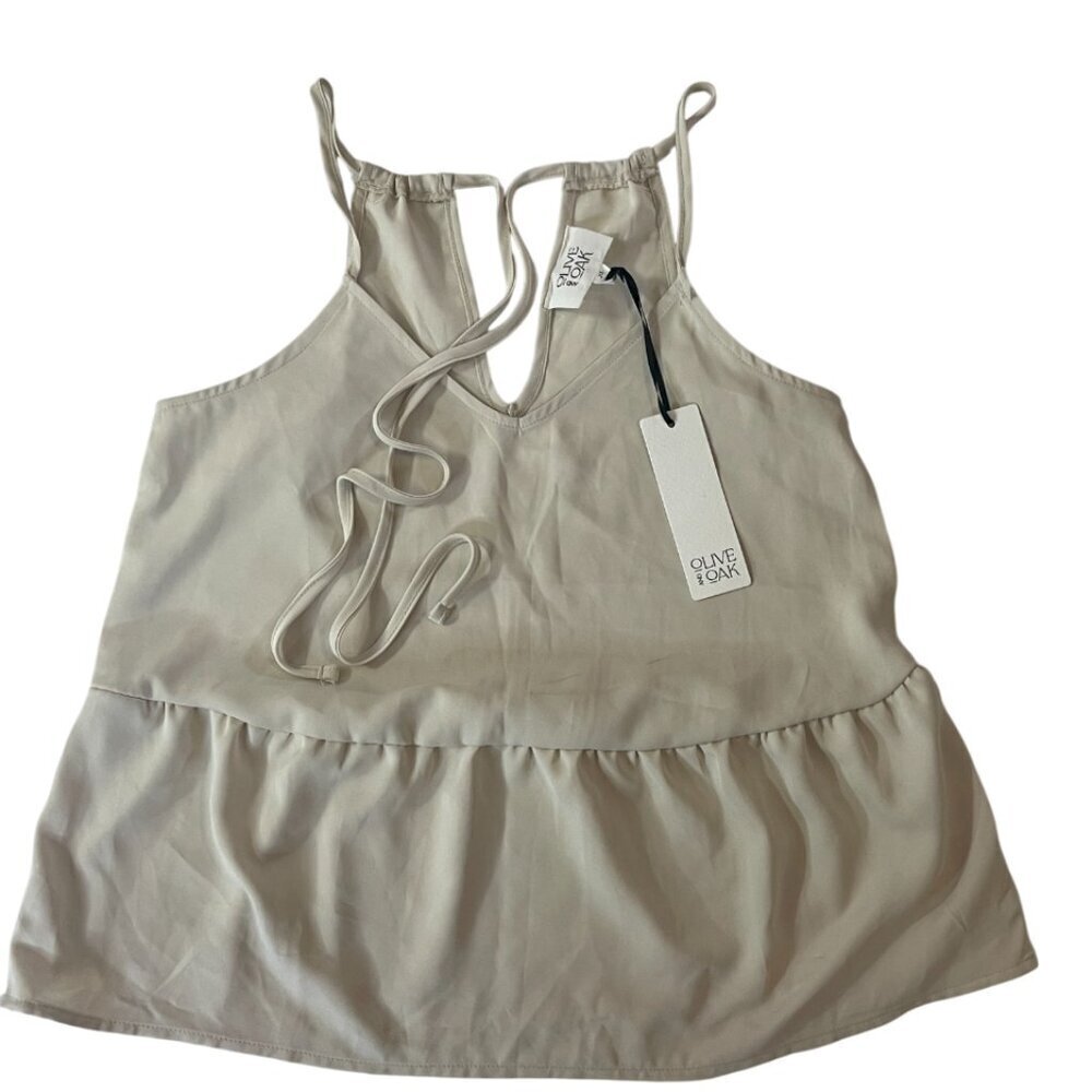 Olive and Oak. Women's blouse, light, fresh, and modern. Beige color. Size XS. - Picture 1 of 7